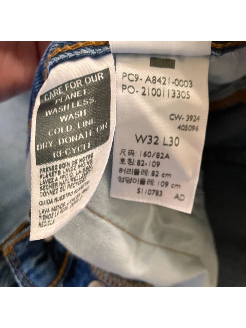 Levi's 501 Womens 90s Fit Premium Big E Straight Jeans Size 32x30 Blue AN EXC - Picture 10 of 12